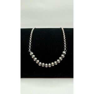U shaped Desert pearl Necklace Sterling silver